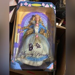 BNIB Barbie Collector Edition Sleeping Beauty Doll with Gold and Blue Gown